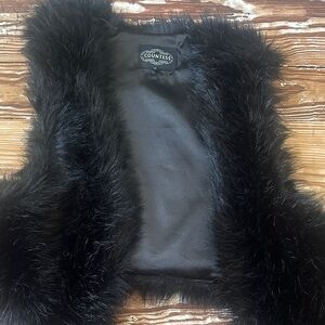 Black Faux Fur Vest